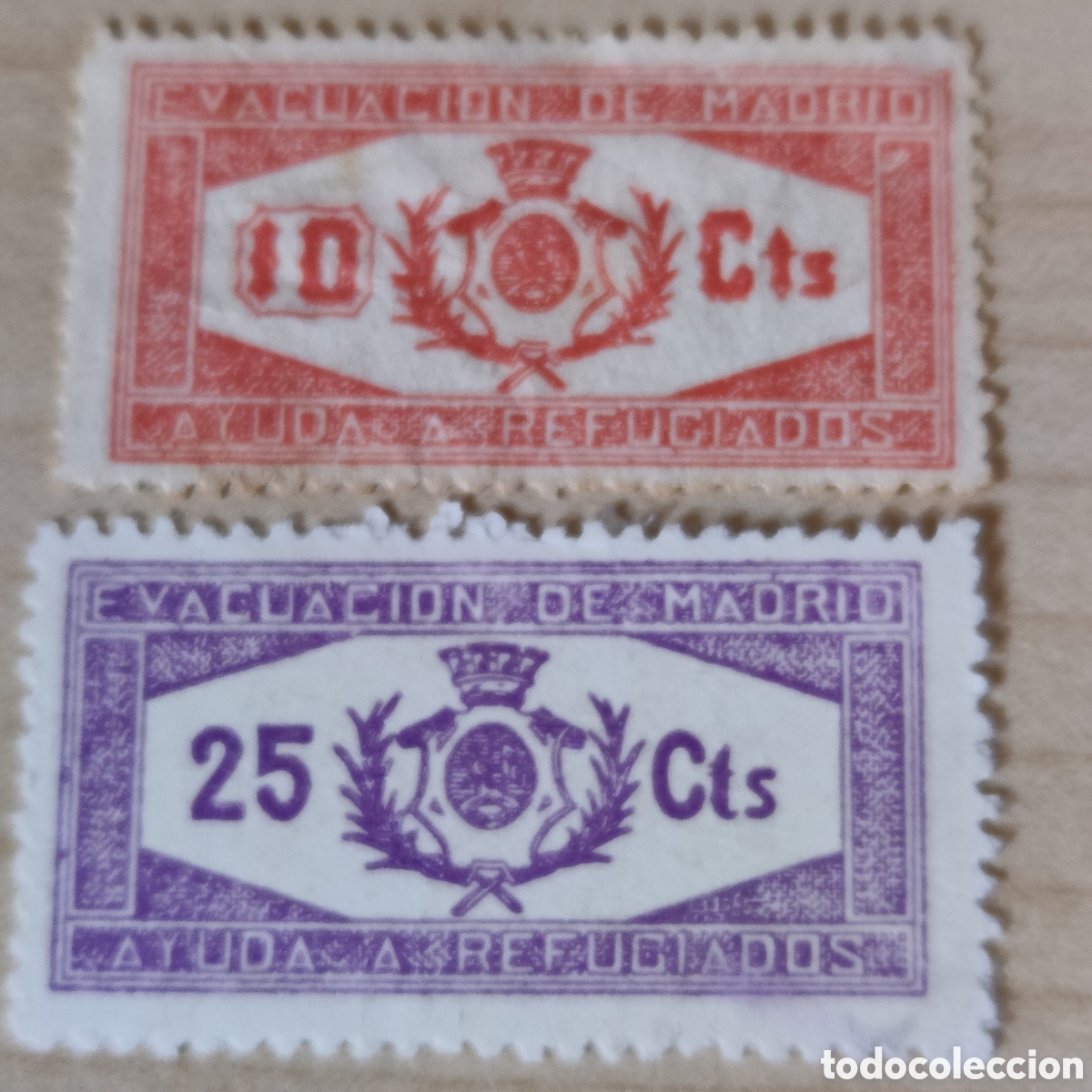 Sellos: y05 Madrid Evacuaci&oacute;n de Ayuda a refugiados 10 25 cts
