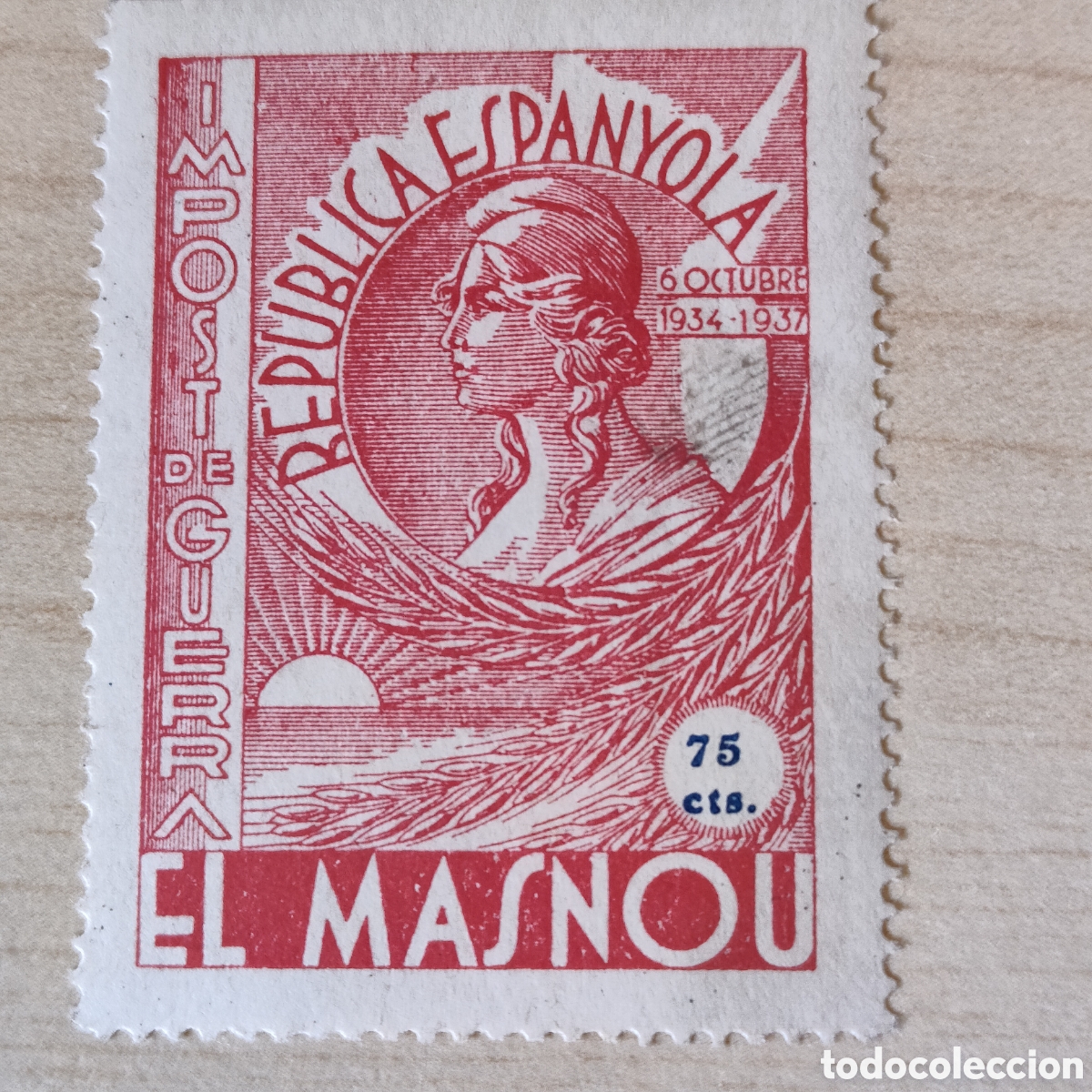 Sellos: y05 Barcelona El Masnou Imoost de guerra 75 cts Allepuz 22