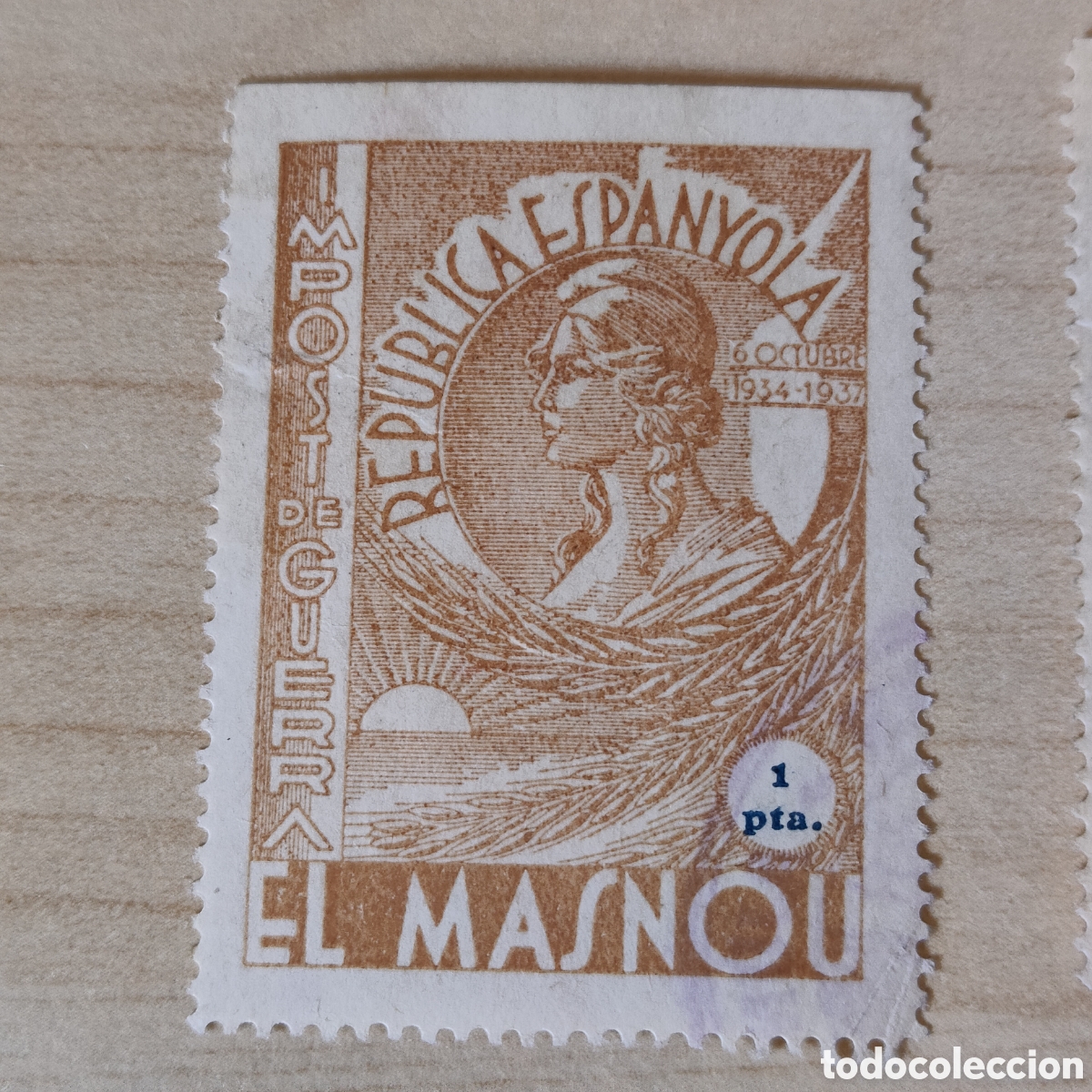 Sellos: y05 Barcelona El Masnou Impost de Guerra 1 pta Allepuz 23