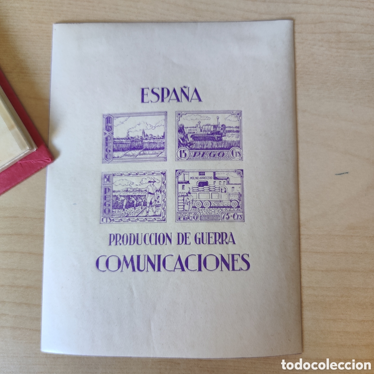 Sellos: y06 Alicante Pego producci&oacute;n de guerra Comunicaciones HOJA SIN DENTAR RARA