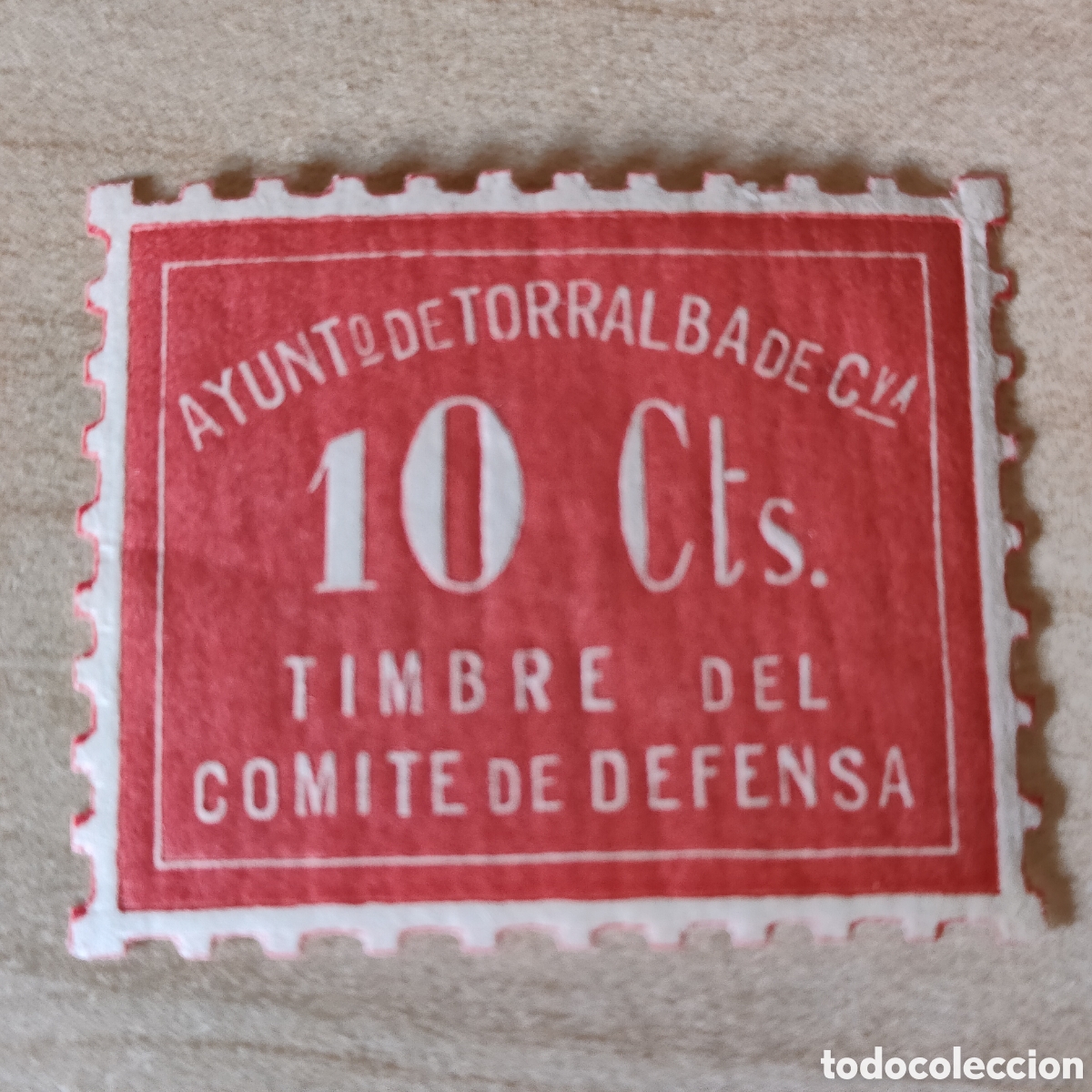 Sellos: y06 Ciudad Real Torralba de Calatrava timbre del comit&eacute; de defensa