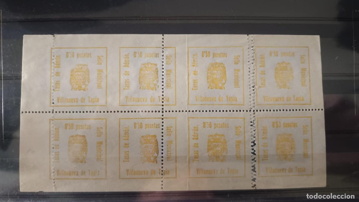 Sellos: VILLANUEVA DE TAPIA, 0,50 PTAS, AMARILLO,(MALAGA) N/C, TASA DE ADMON.