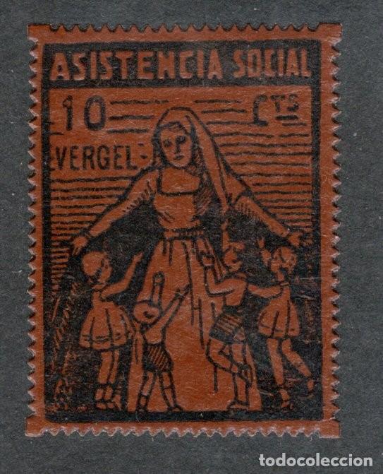 Sellos: VERGEL. ASISTENCIA SOCIAL. 10 CTS.