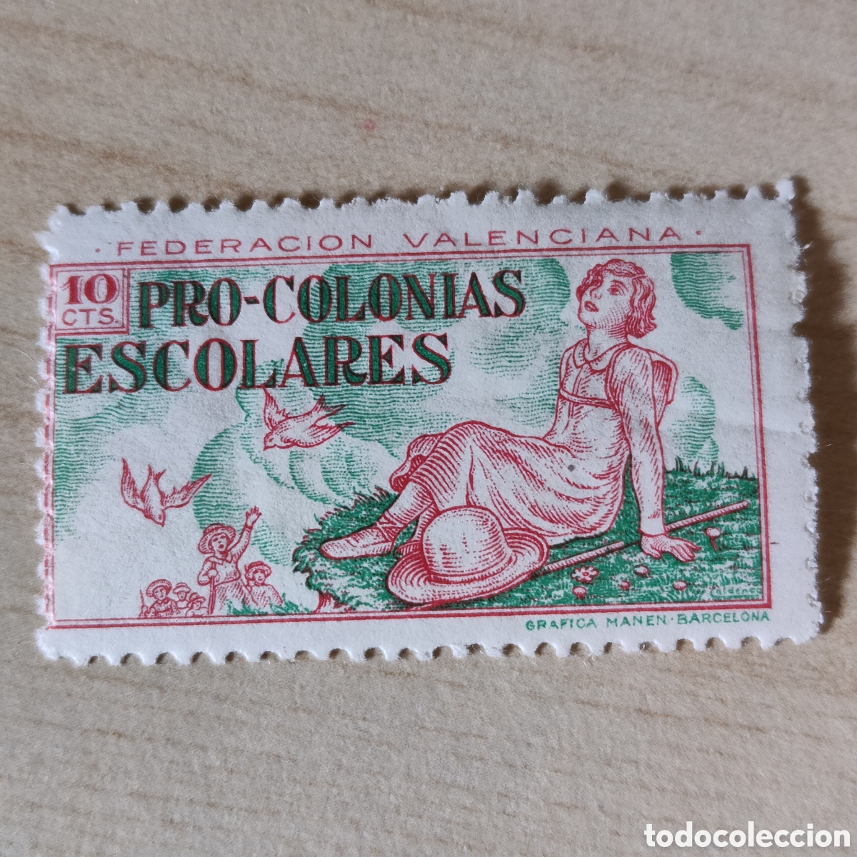 Sellos: y07 Valencia Pro Colonias Escolares Federaci&oacute;n Valenciana Allepuz 29 GG1377