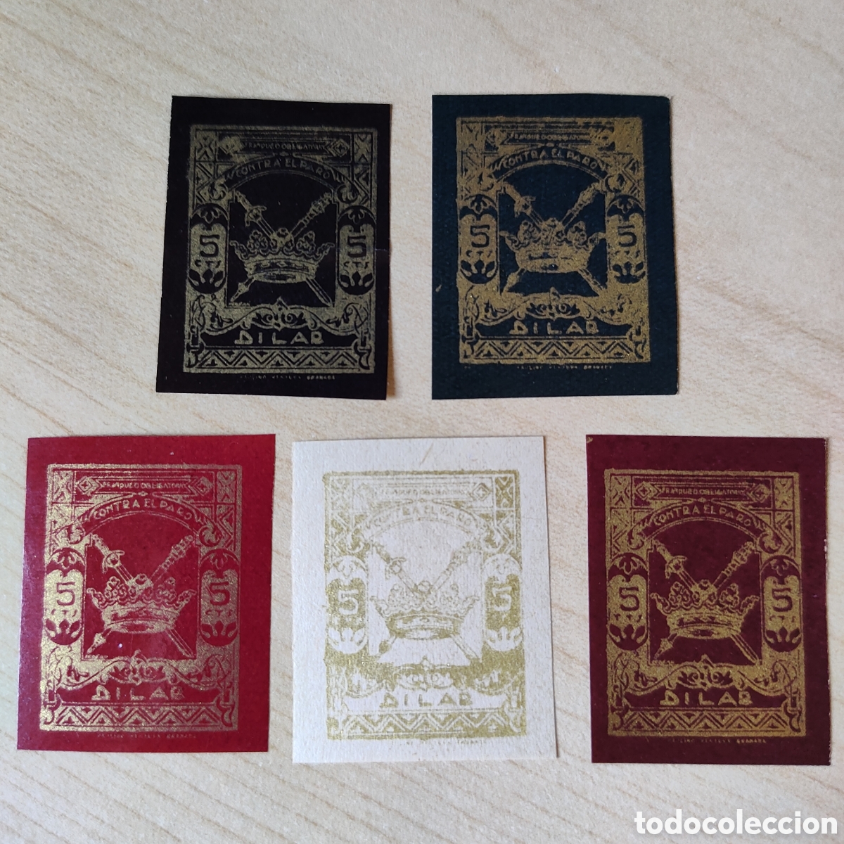 Sellos: y08 MUY RARO Granada Dilar pruebas Allepuz 26 27 28 29 30 sin dentar