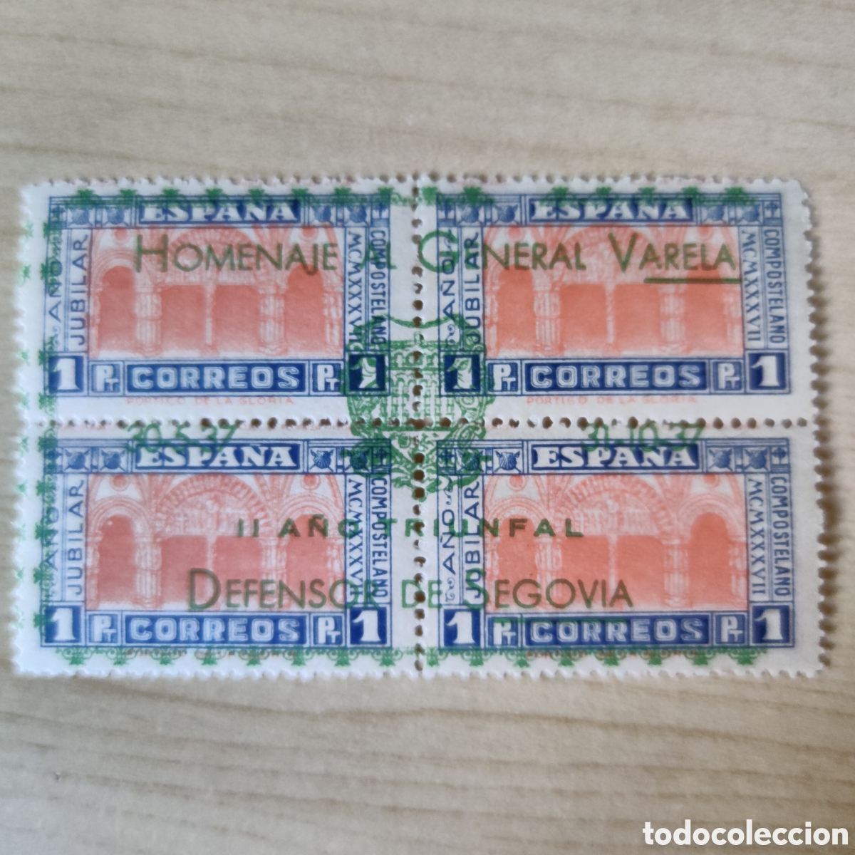 Sellos: y08 Segovia a&ntilde;o jubilar compostelano Homenaje al General Varela a&ntilde;o triunfal Defensor de