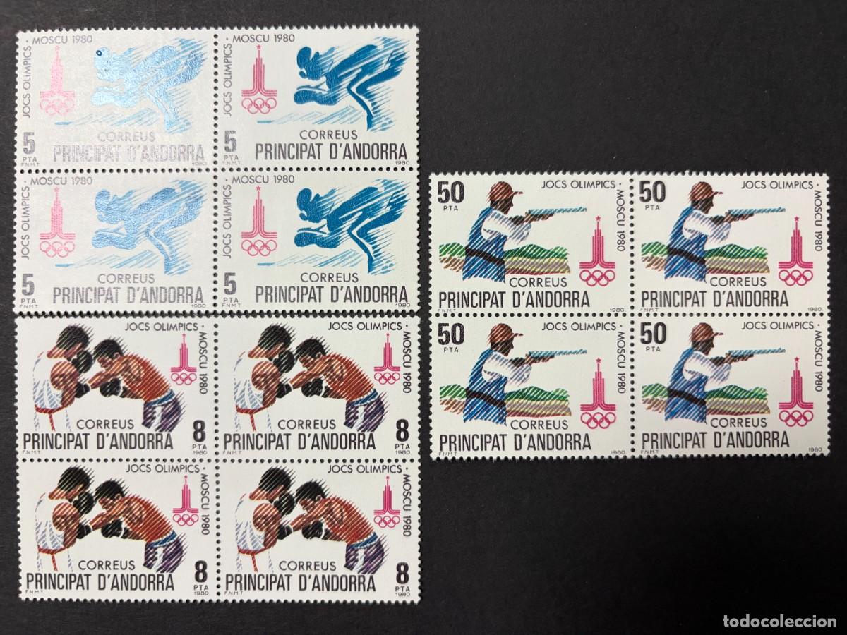 Sellos: ANDORRA ESPA&Ntilde;OLA, 1980. EDIFIL 135/7. JUEGOS OLIMPICOS - MOSCOW. NUEVOS. SIN FIJASELLOS. BLOQUE 4