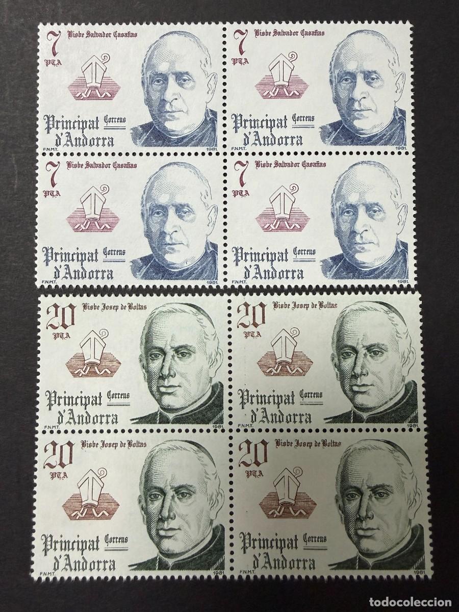 Sellos: ANDORRA ESPA&Ntilde;OLA, 1981. EDIFIL 146/7. COPR&Iacute;NCIPES EPISCOPALES. NUEVOS. SIN FIJASELLOS. BLOQUE 4