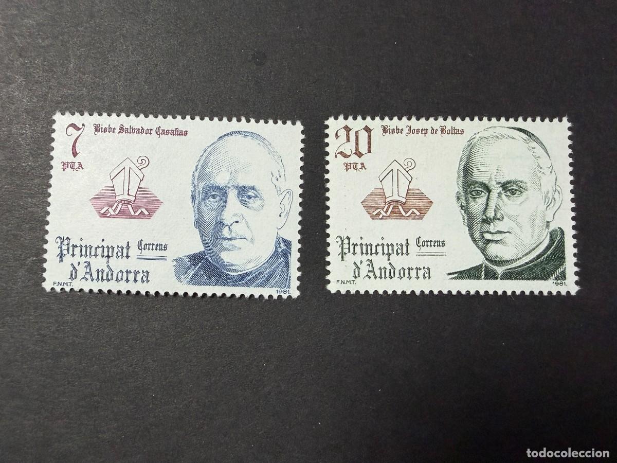 Sellos: ANDORRA ESPA&Ntilde;OLA, 1981. EDIFIL 146/7. COPR&Iacute;NCIPES EPISCOPALES. NUEVOS. SIN FIJASELLOS. BLOQUE 2