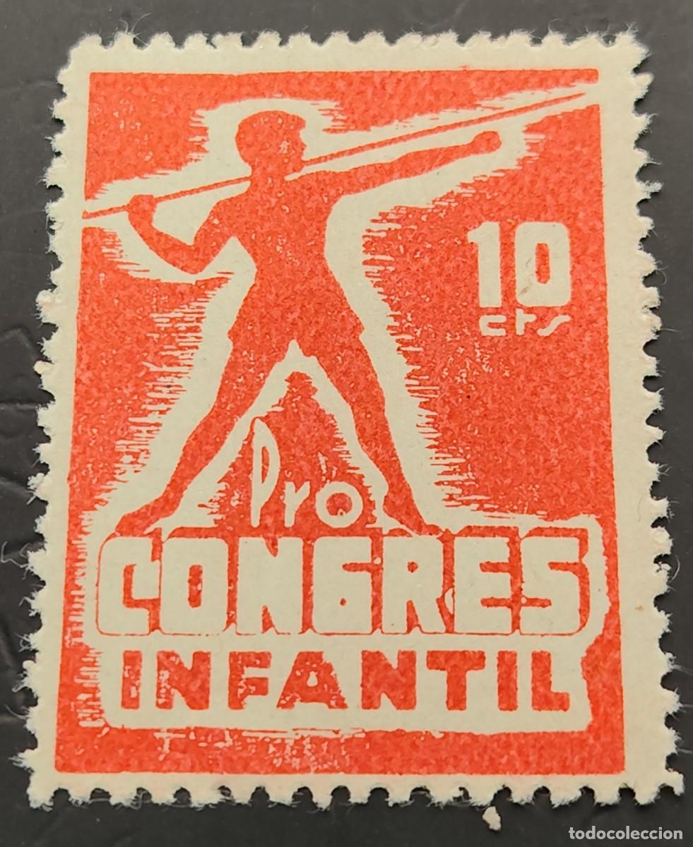 Sellos: VI&Ntilde;ETA POLITICA REPUBLICA AFINET 10 CTS NARANJA PRO CONGRESO INFANTIL