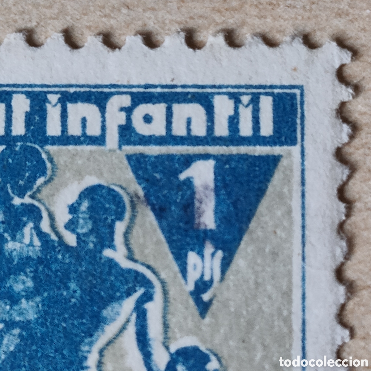 Sellos: Cpex RARO Ajut Infantil de Reraguarda 1 Pts SOBRECARGA 10 Allepuz 2869 afinet 1490