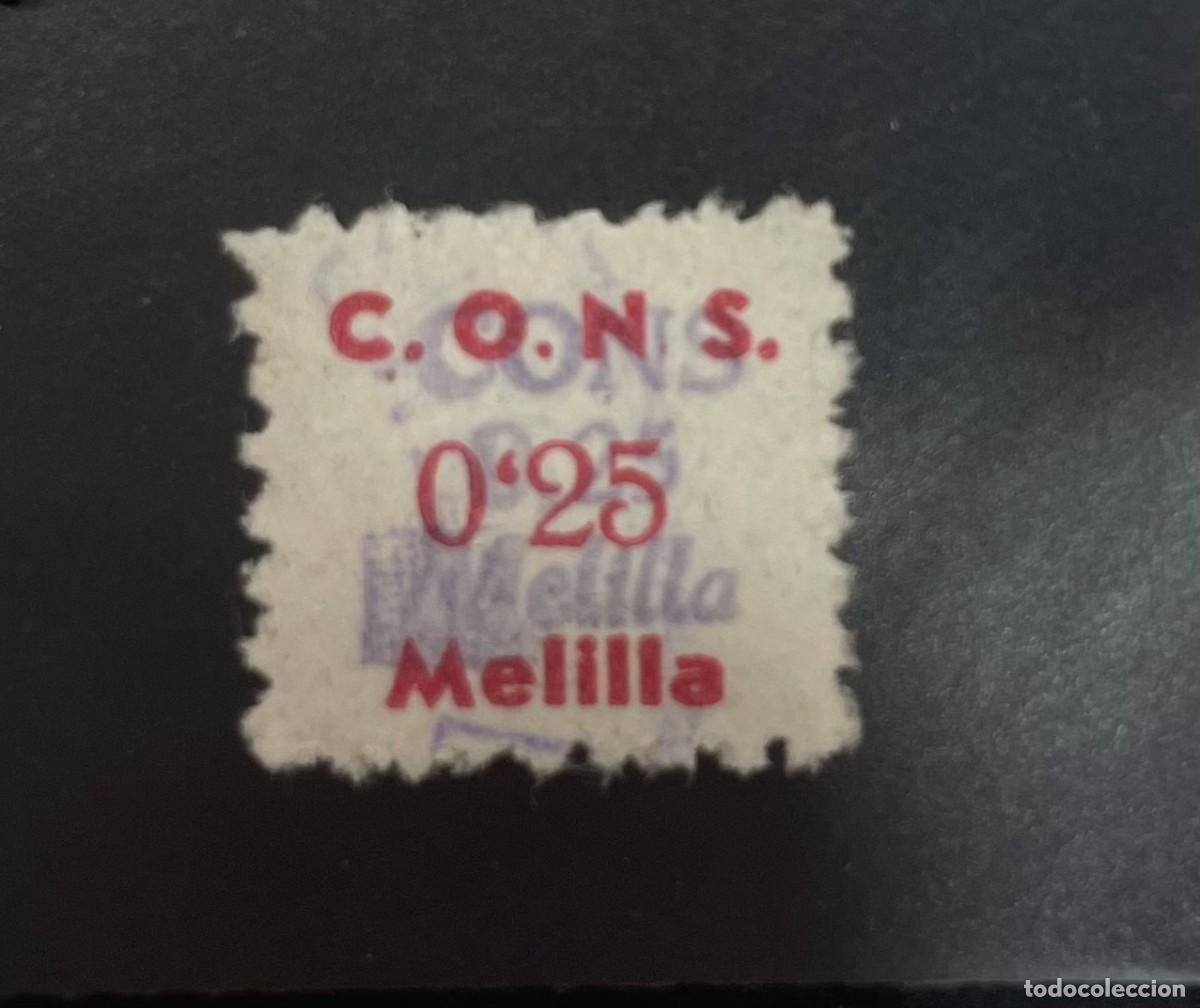 Sellos: MELILLA. EDIFIL N/C. 0,25 PTAS C.O.N.S