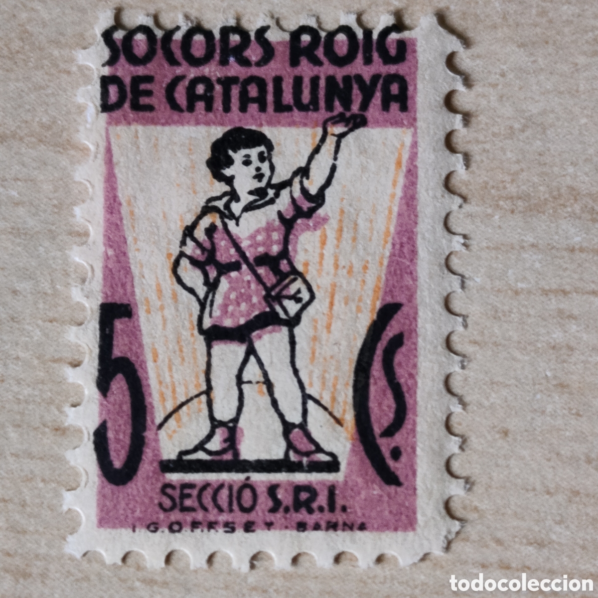 Sellos: a62 Socors Roig de Catalunya S.R.I. Allepuz 1257ic Afinet 87ic SRI Socorro Rojo Internacional