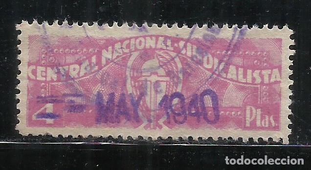 Sellos: Q500N-SELLO CUOTA FALANGE C.N.S.CENTRAL NACIONAL SINDICALISTA 4 PESETAS,SPAIN CIVIL WAR.