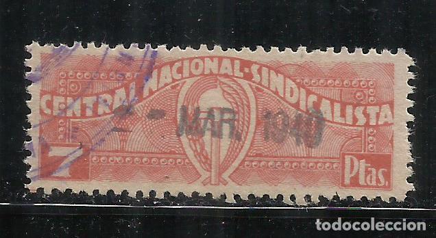Sellos: Q500P-SELLO CUOTA FALANGE C.N.S.CENTRAL NACIONAL SINDICALISTA 7 PESETAS,SPAIN CIVIL WAR.