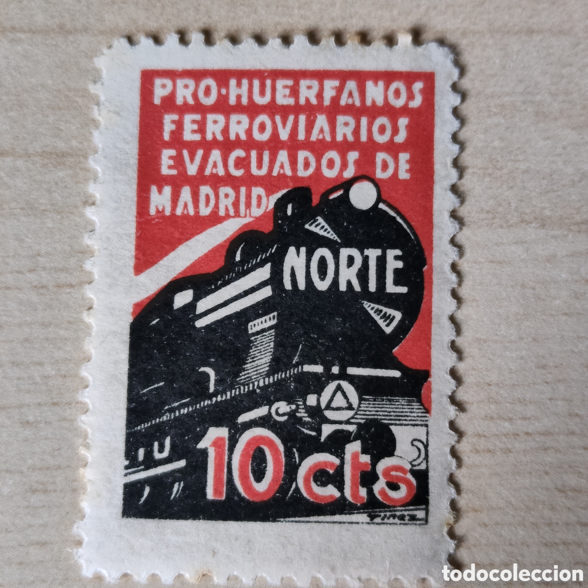 Sellos: a29 Pro Hu&eacute;rfanos Ferroviarios evacuados Madrid Norte 10 cts