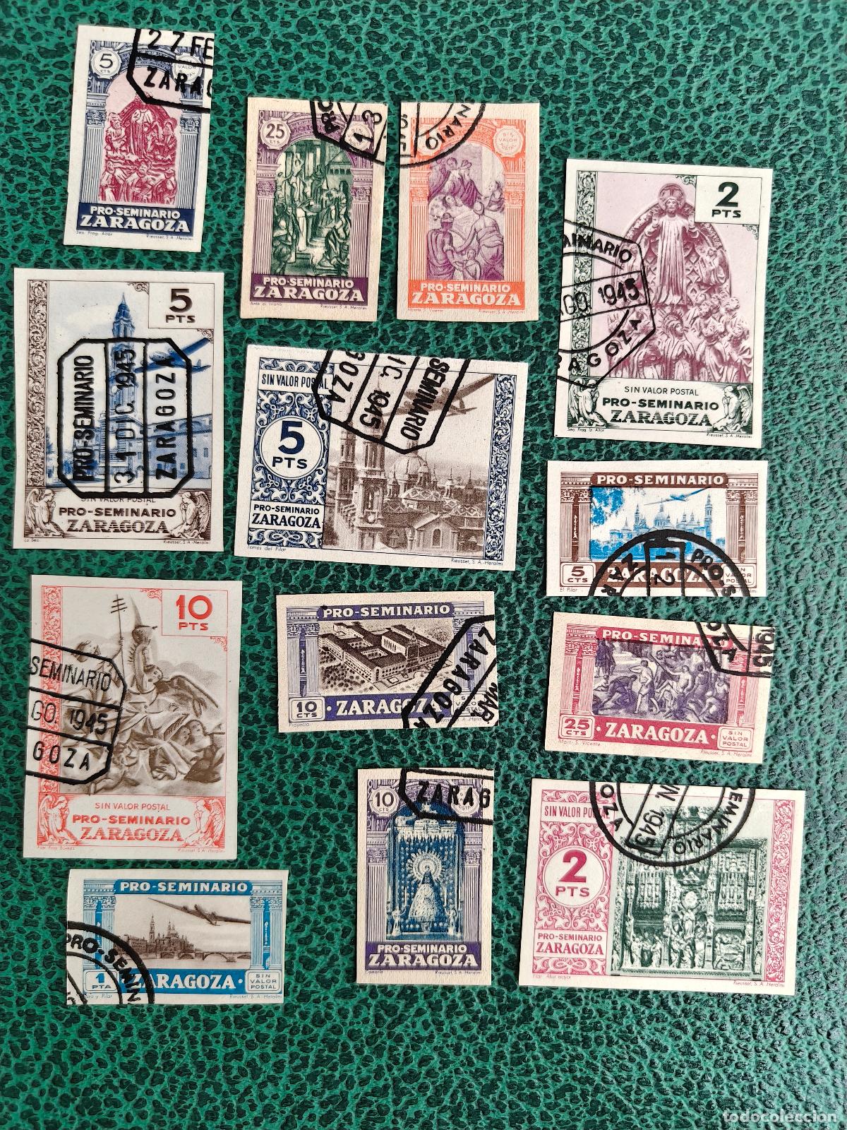 Sellos: Espa&ntilde;a lote 13 Sellos Seminario Galvez 1/13 Serie Completa sellos usados a&ntilde;o 1944