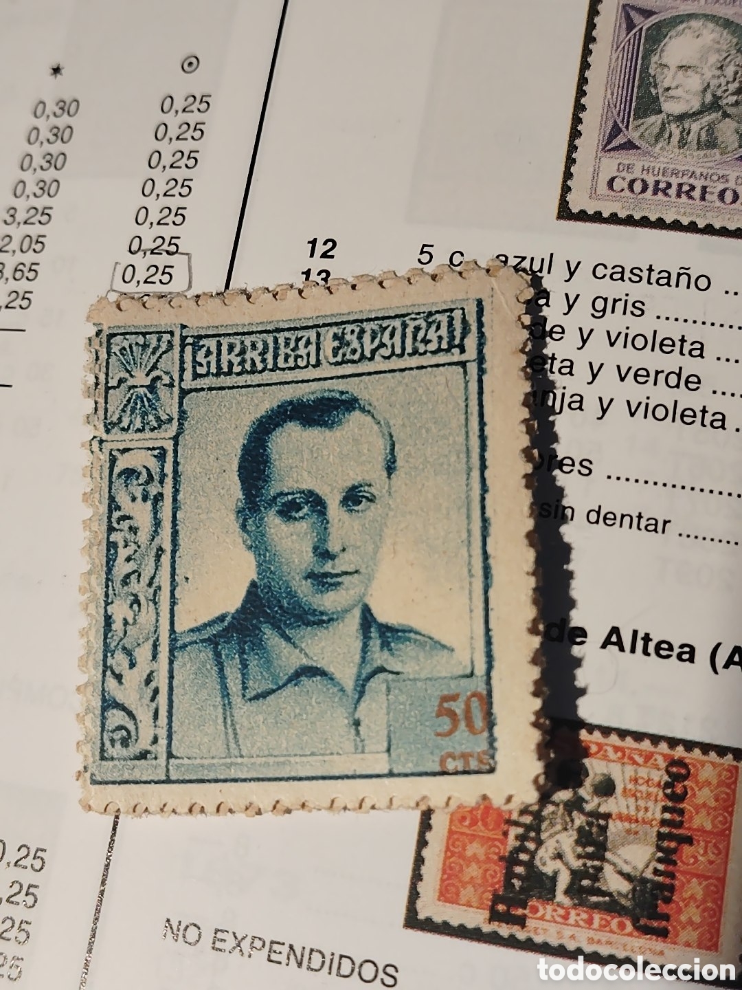 Sellos: 1937. J.A. Primo de Rivera. NE 18. 50 cts