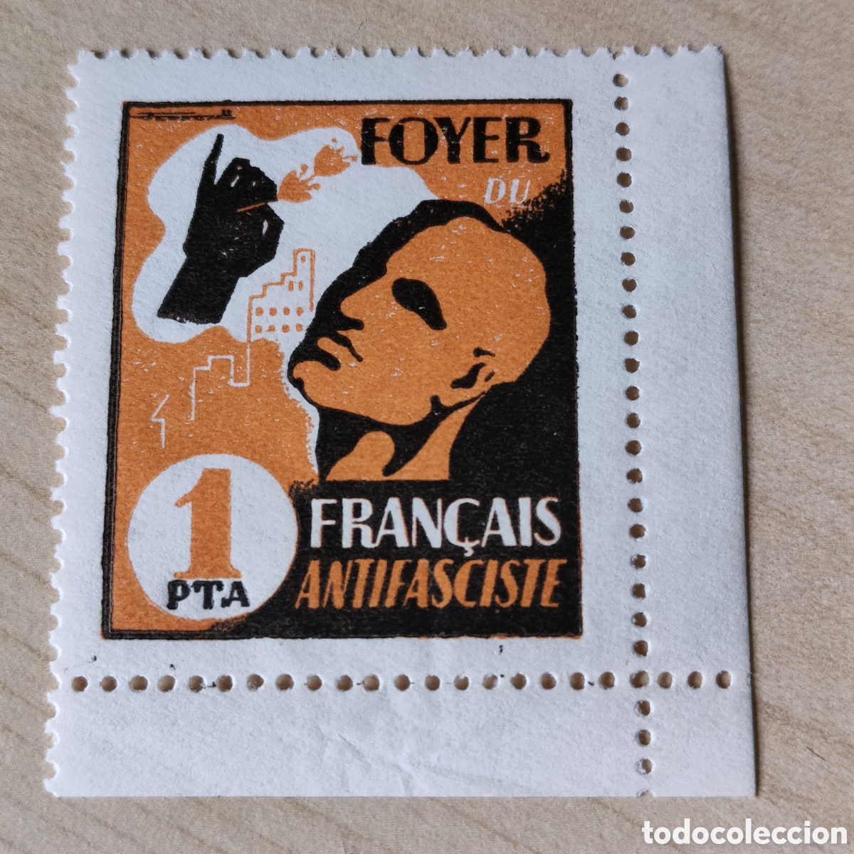 Sellos: a63 RARO Foyer du Fran&ccedil;ais Antifasciste 1 pta Allepuz 3140