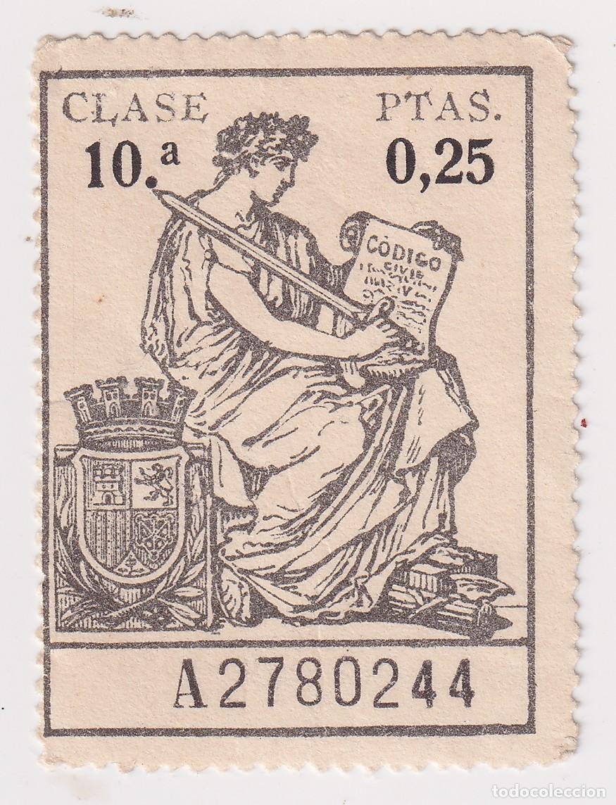 Sellos: SELLO POLIZA FISCAL 10&ordm; 0,25 PTAS SERIE 1934 REPUBLICA ESPA&Ntilde;OLA