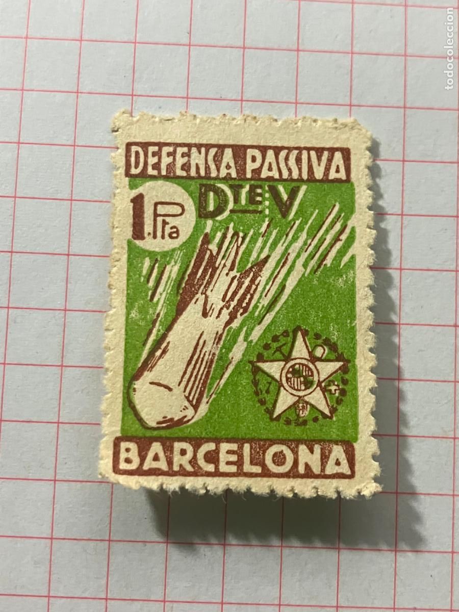 Sellos: Vi&ntilde;eta Guerra Civil - Defensa Passiva Districte V Barcelona
