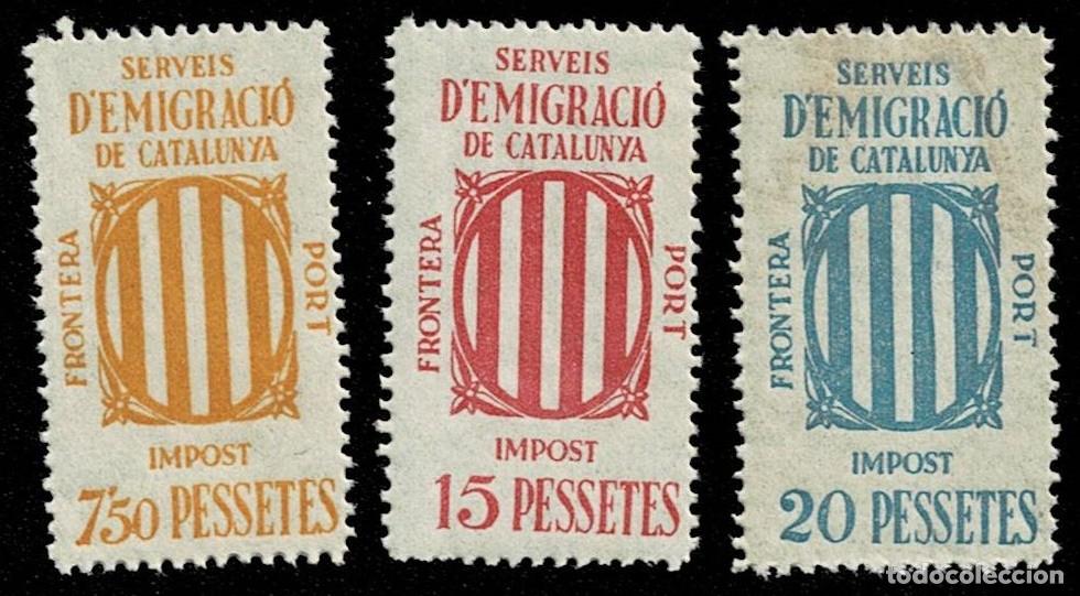 Sellos: L26-10 Guerra Civil Serveis D'EMIGRACIO DE CATALUNYA: en 1936-1939 Allepuz 2948-50 Ver Informacion