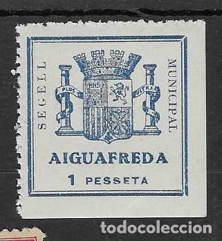 Sellos: AIGUAFREDA,- 1 PTA.- SEGELL MUNICIPAL-VER FOTOS