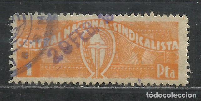 Sellos: Q546F- ESPA&Ntilde;A GUERRA CIVIL FALANGE SELLO CUOTA 1 PESETAS, C.N.S.CENTRAL NACIONAL SINDICALISTA SPAIN
