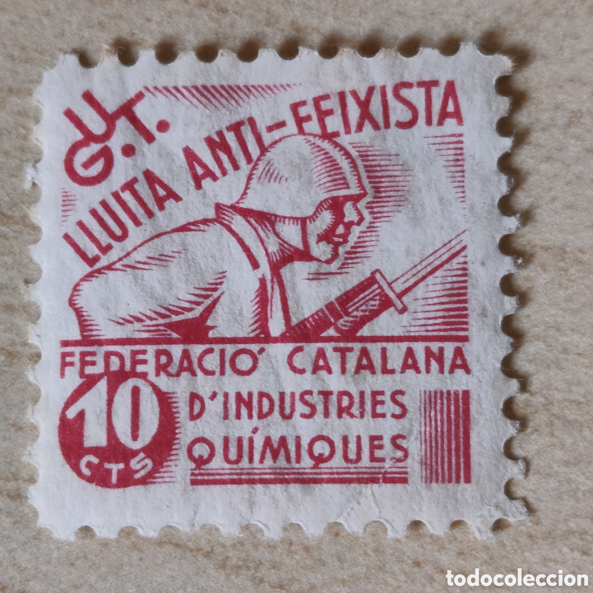 Sellos: cpex U.G.T. Lluita anti-feixista Federaci&oacute; Catalana Ind&uacute;stries Qu&iacute;miques Allepuz 916 UGT