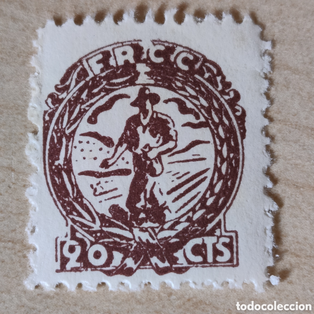 Sellos: a65 MUY DIF&Iacute;CIL C.N.T. A.I.T. F.R.C.C. Federaci&oacute;n Regional de Campesinos Centro Allepuz 1817 CNT AIT