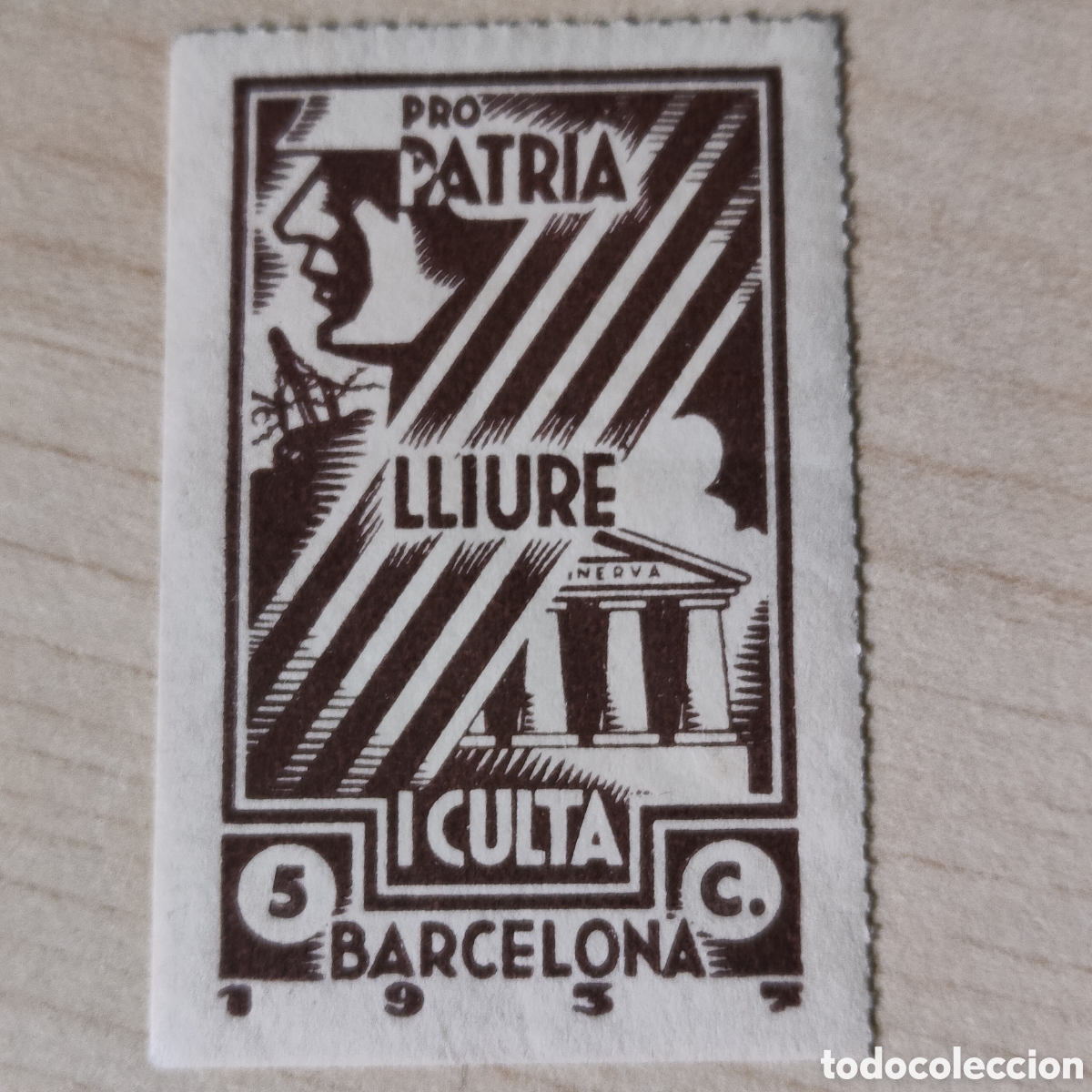 Sellos: a66 Barcelona Patria Lliure i Culta Allepuz 229 Marron oscuro