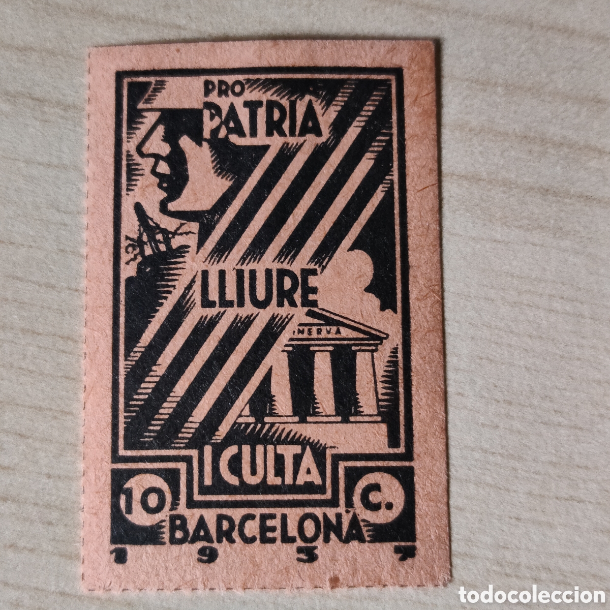 Sellos: a66 Barcelona Patria Lliure i Culta 10 cts Allepuz 232 negro