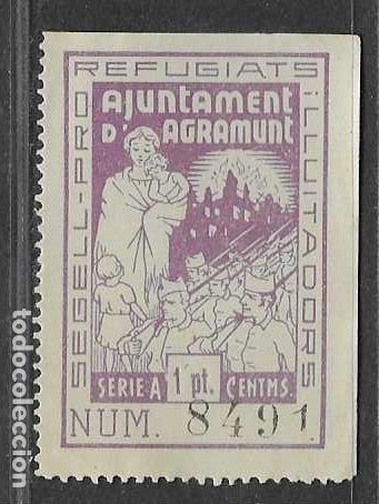 Sellos: AGRAMUNT-, 1 PTA- PRO REFUGIADOS-VER FOTOS