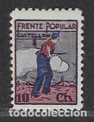 Sellos: CASTELLON-, 10 CTS- FRENTE POPULAR-VER FOTOS
