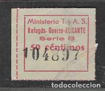 Sellos: ALICANTE-, 50 CTS- REFUGIADOS GUERRA-VER FOTOS