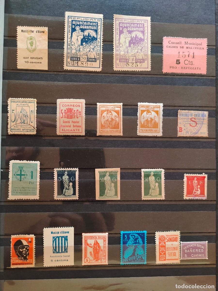 Sellos: Colecci&oacute;n +200 sellos bando Republicano Barcelona Girona Denia Valencia Jaen Alicante etc