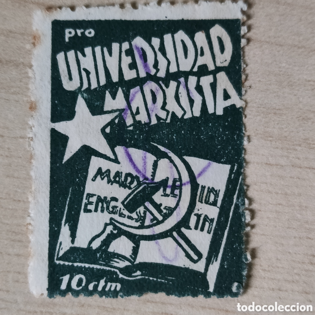 Sellos: z11 P.C.E. Pro Universidad Marxista 10 cts Allepuz 86 afinet 1891 verde osc. Partido comunista Espa&ntilde;
