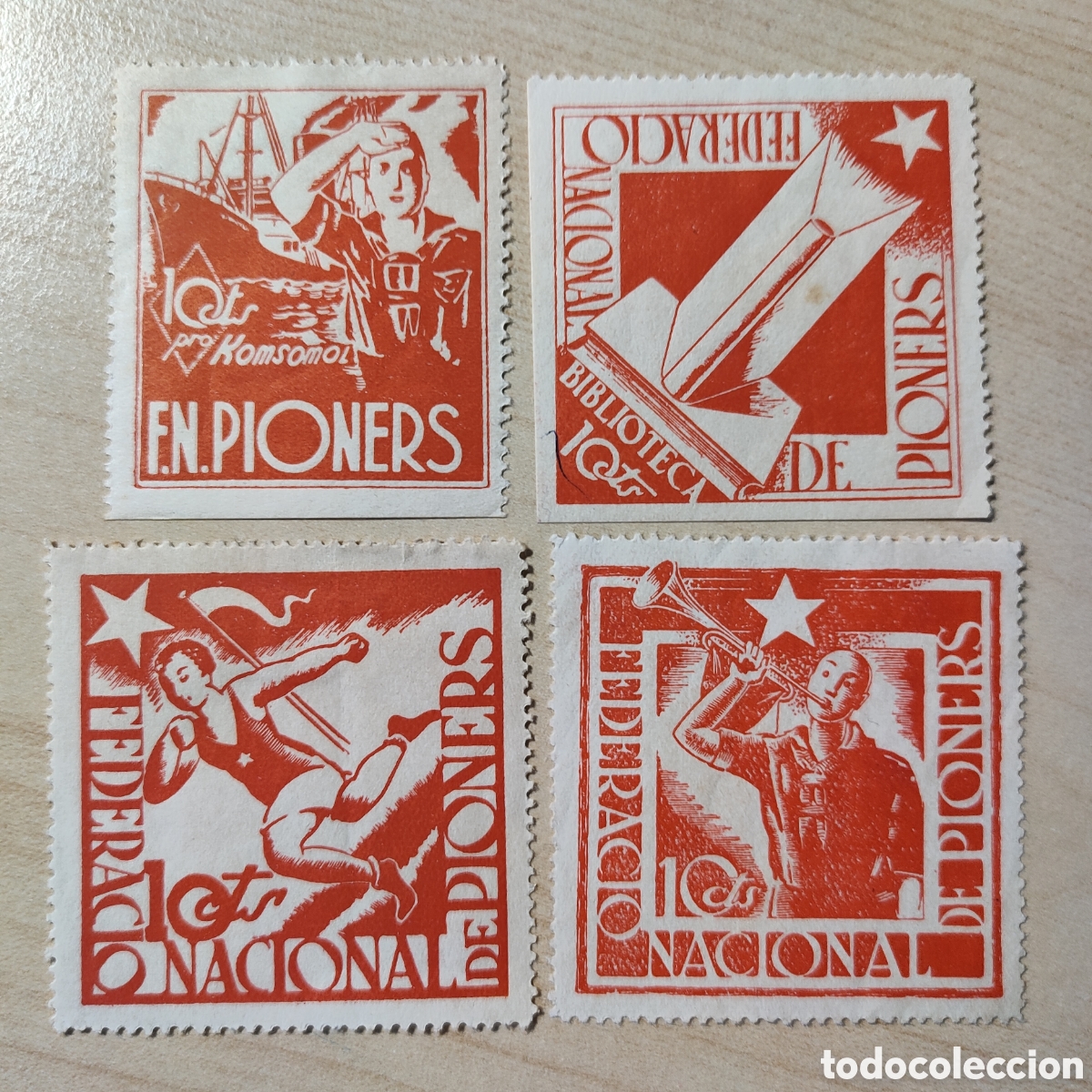 Sellos: z11 Federaci&oacute; Nacional de Pioners Catalunya Pro F.N.Komsomol