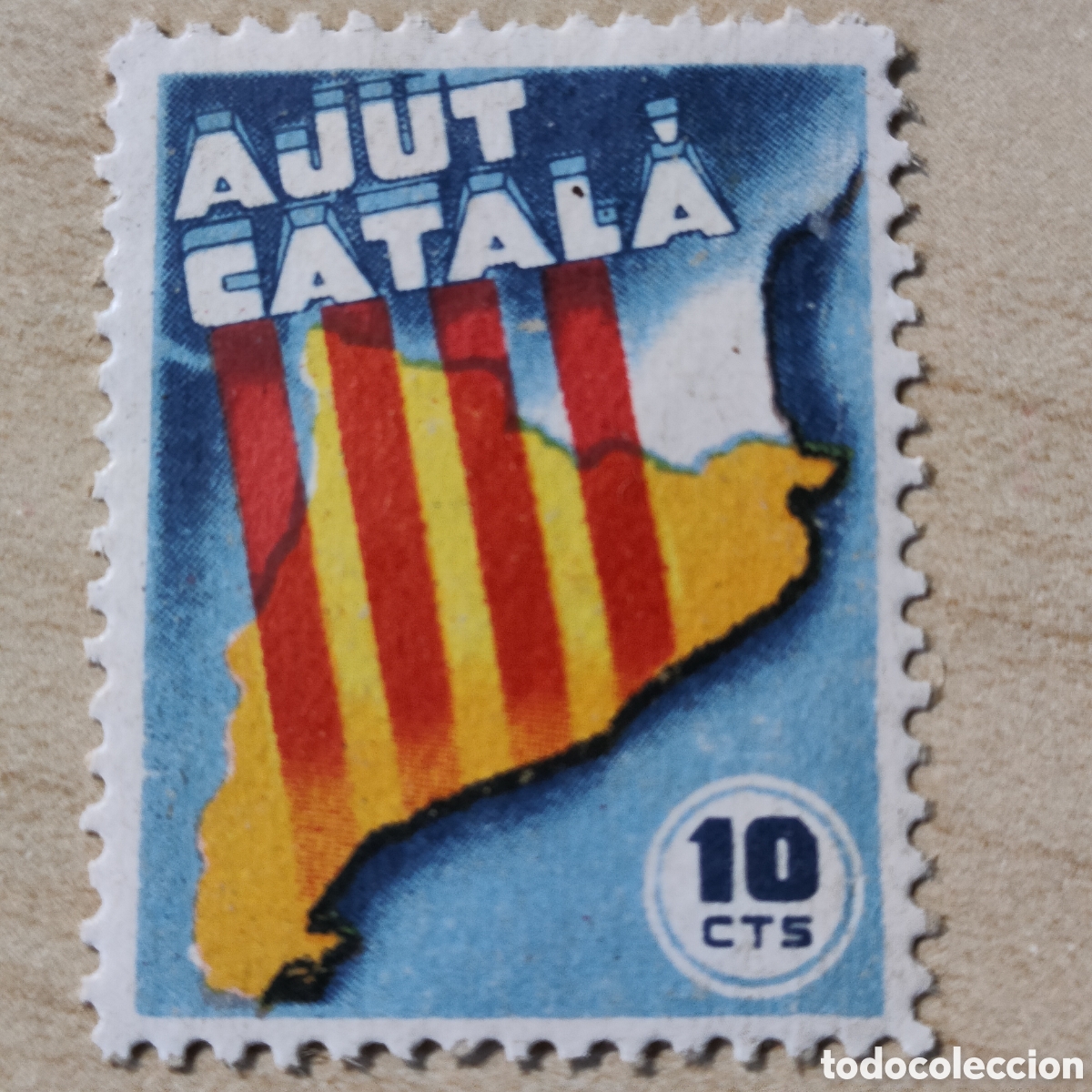 Sellos: z05 Ajut Catal&agrave; Allepuz 3441 Afinet 210 10 cts Catalunya