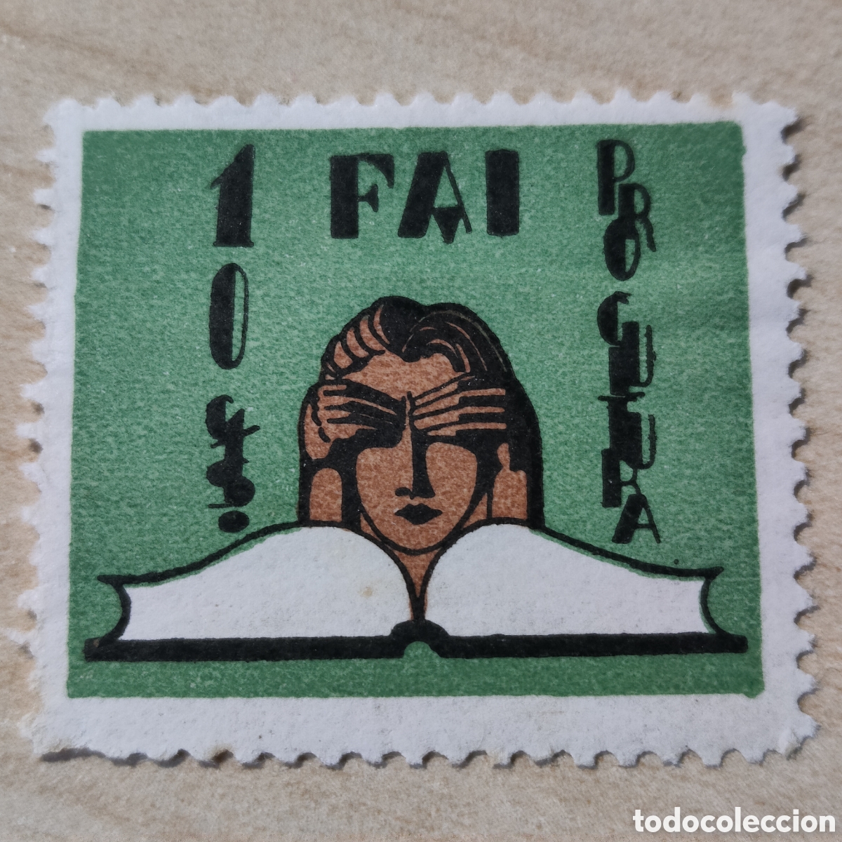 Sellos: z05 F.A.I. Pro Cultura 10 cts Allepuz 1920 Federaci&oacute;n Anarquista Ib&eacute;rica FAI
