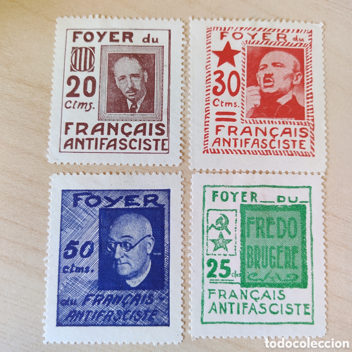Sellos: z09 Foyer du Fran&ccedil;ais Antifasciste x 4