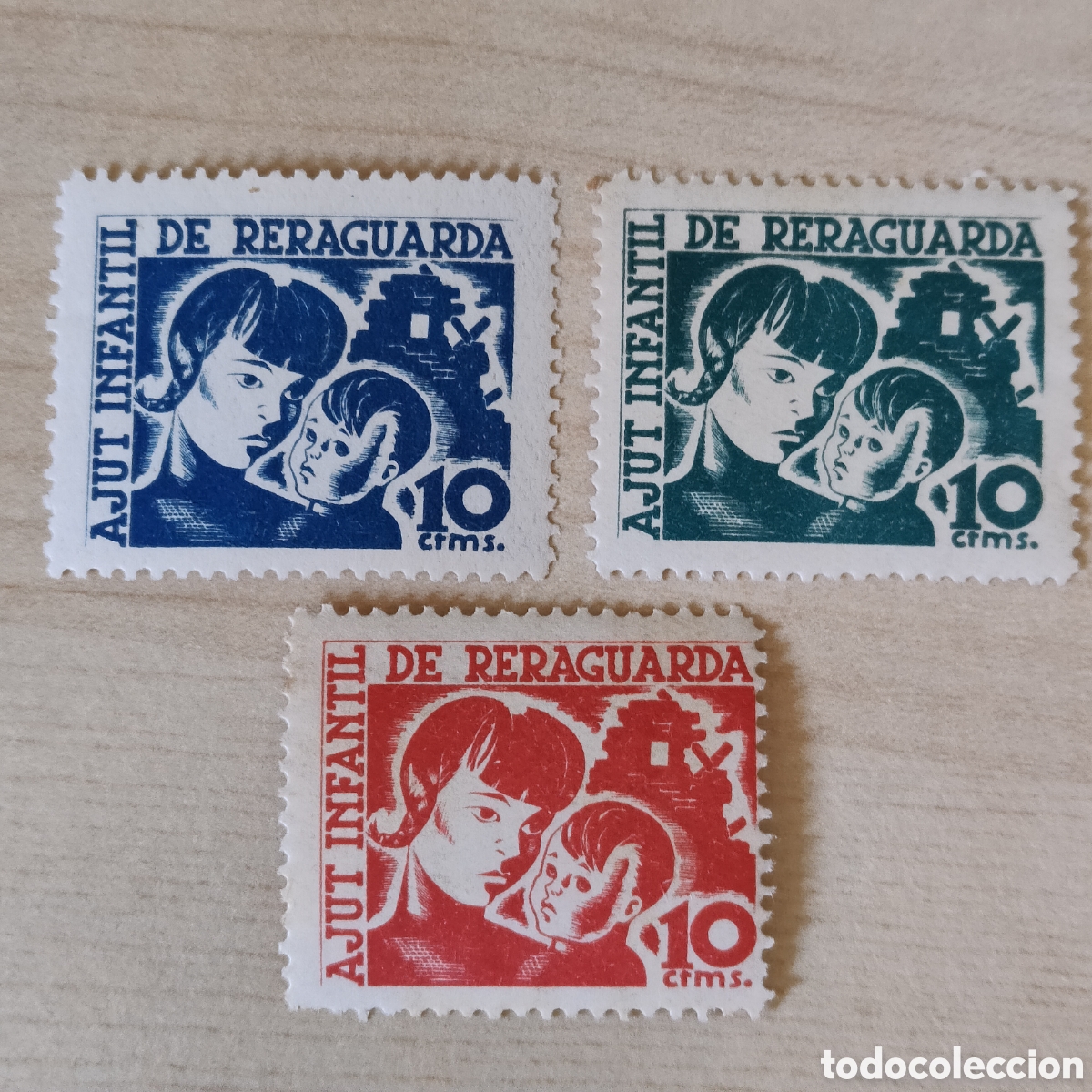 Sellos: z08 Ajut Infantil de Reraguarda Allepuz 2860 a 2862 serie completa