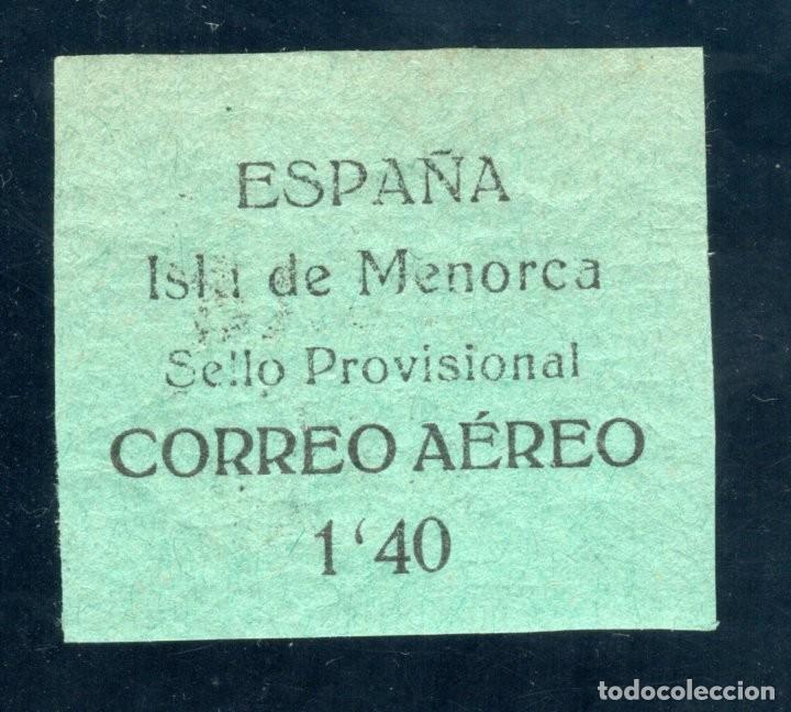 Sellos: ISLA DE MENORCA. SELLO PROVISIONAL. CORREO A&Eacute;REO. 1,40 PESETAS. MNH ** EXTRAORDINARIAMENTE RARO.