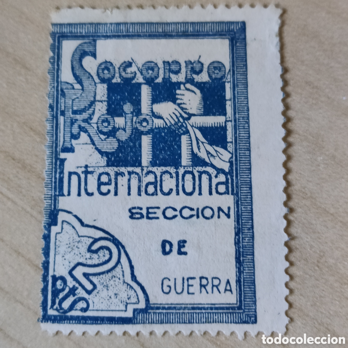 Sellos: a65 S.R.I. Secci&oacute;n de Guerra 2 Ptas Allepuz 1211 Afinet 50 SRI Socorro Rojo Internacional