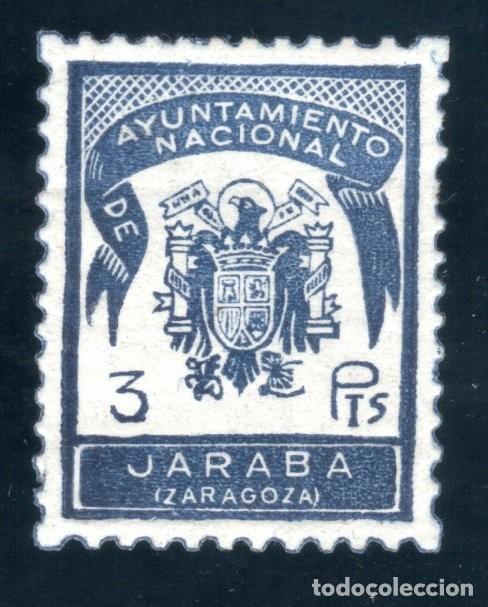Sellos: JARABA (ZARAGOZA). AYUNTAMIENTO NACIONAL. 3 PESETAS. MNH ** EXTRAORDINARIAMENTE RARO.