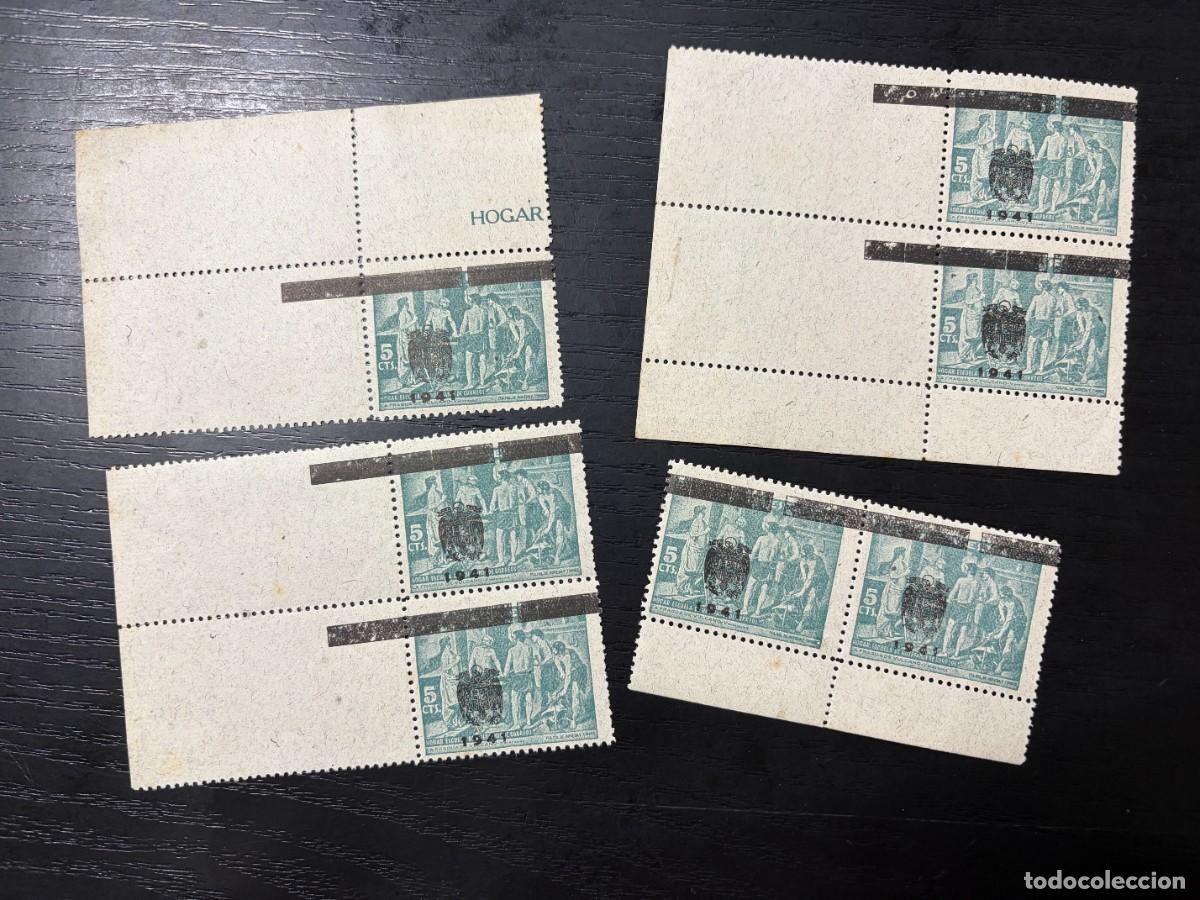 Sellos: LOTE DE 7 SELLOS BENEFICIENCIA EDIFIL 35. HABILITACI&Oacute;N DESPLAZADA A LA IZQUIERDA. SIN FIJASELLOS