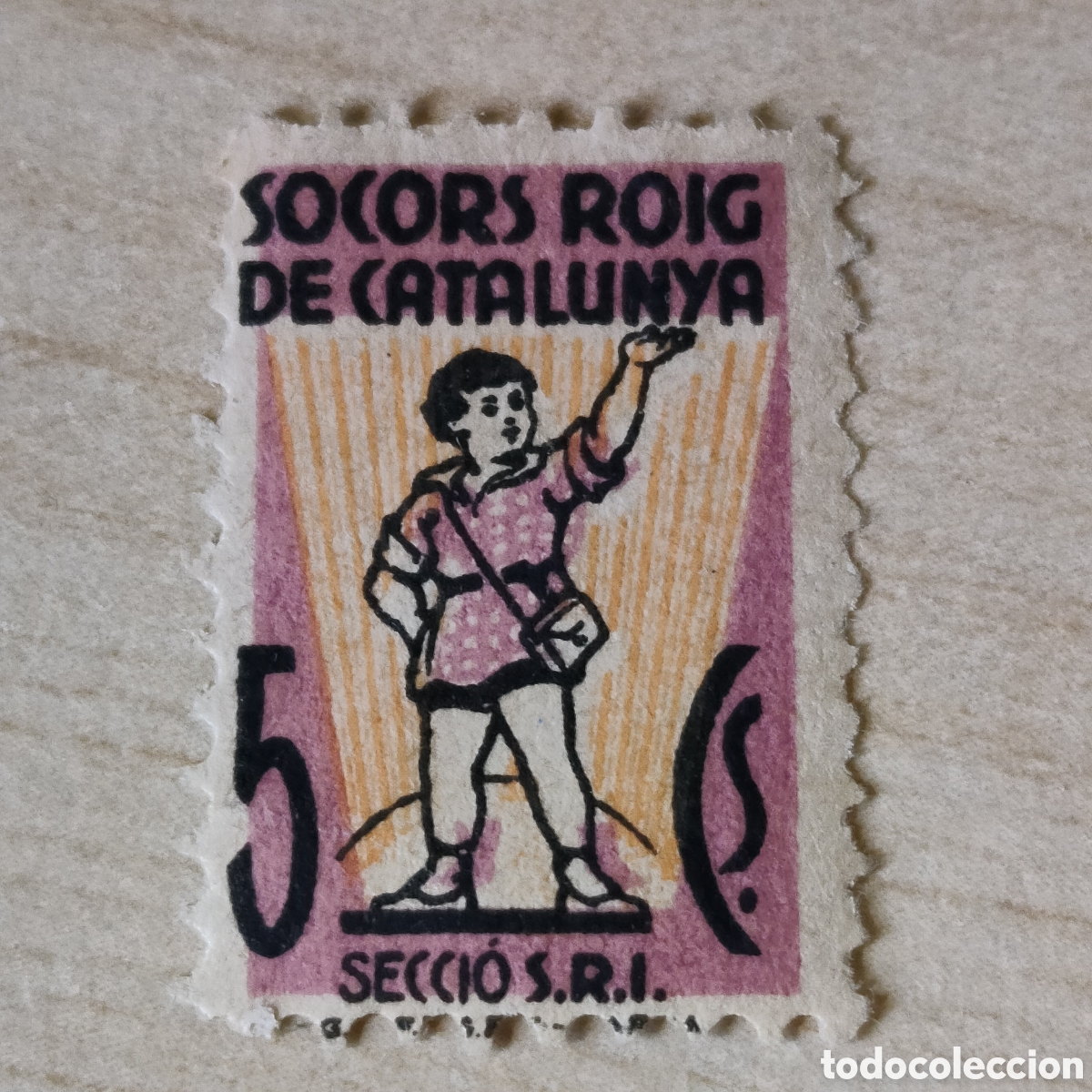Sellos: z02 Socors Roig de Catalunya S.R.I. Allepuz 1257 afinet 87 SRI Socorro Rojo Internacional