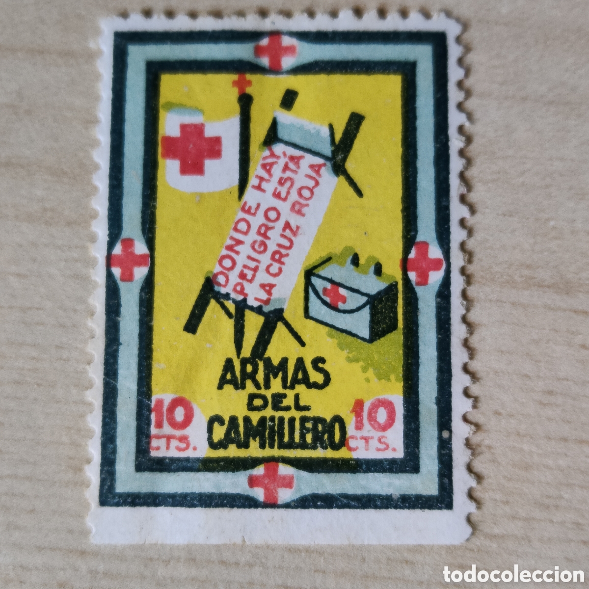 Sellos: z02 Cruz Roja Armas del Camillero donde hay peligro esta la Creu