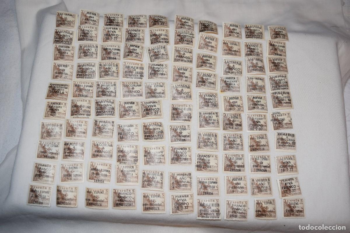 Sellos: Oportunidad, 100 Sellos, sin usar, patri&oacute;ticos, 5 C&eacute;ntimos, con sobrecarga patri&oacute;tica - &iexcl;Mira fotos!
