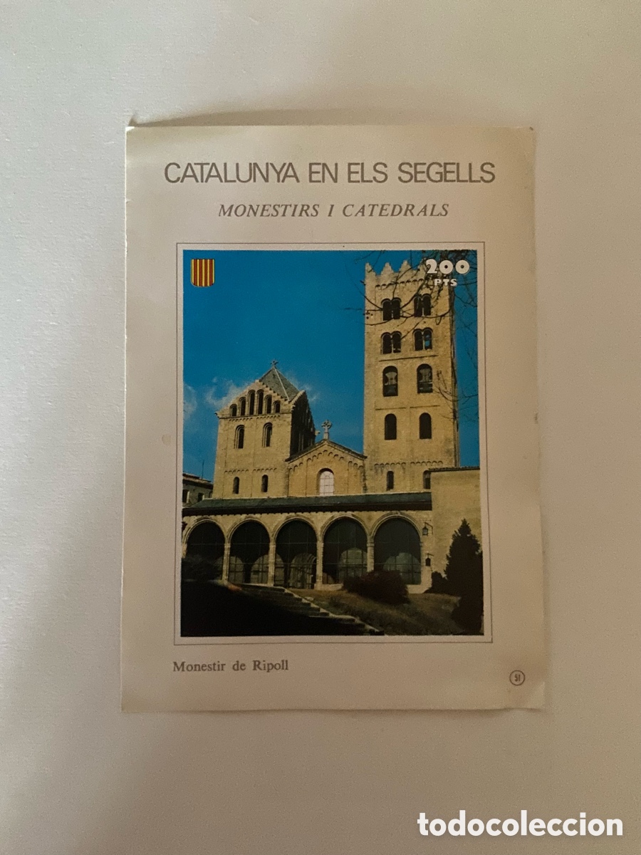 Sellos: HOJITA RECUERDO MONASTERIO RIPOLL CATALU&Ntilde;A